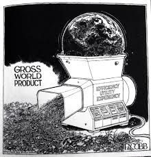 Així veia el dibuixant nord-americà Ron Cobb el producte nacional brut, com una gran trituradora del planeta.